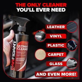 Carfidant Interior Car Cleaner - Removes Stains & Deep Cleans Car Seats, Leather, Fabric, Upholstery, Plastic, Dashboard & More - Car Cleaning Kit & Interior Detailer Spray - 18oz