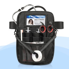 SITHON Krankenschwestertasche, Gürteltasche Werkzeuggürtel Organizer für Stethoskope, Verbandscheren und Sonstiges medizinische Zubehör, Tasche für Krankenschwestern Krankenpflegeschüler, (Schwarz)