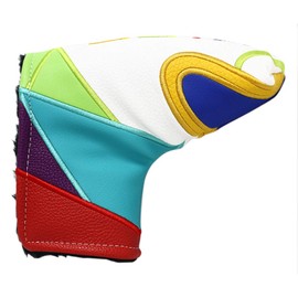 Rife Golf Collectors Edition - Retro L Shape Blade Putter 70s Theme Psychedelic Colorful Groovy Style Headcover. Limited Edition Tour Vintage Leather Style Custom Design Putter Head Cover