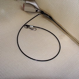 Mogoko Pet Dog Car Seat Belt Restraint, Coated Stainless Steel Chew Proof Dog Vehicle Safety Tether Cable, Double Clip No-Chew Pet Car Leash Lead-24 Inch Black