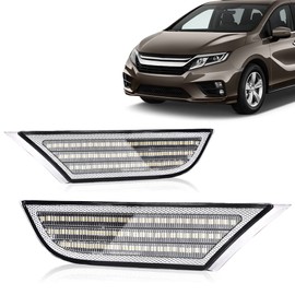 ALLGOOD LED Sequential Signal Side Marker Lights, Side Marker Switchback Light Assembly, Compatible with Honda Odyssey 2018-2022, Clear Lens Chrome Housing