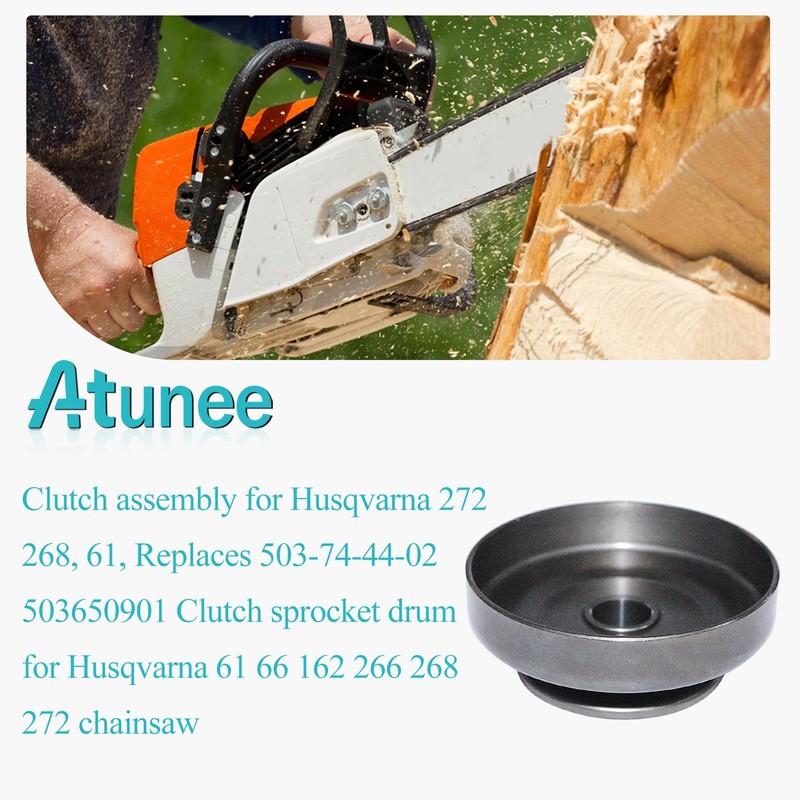 Atunee 3/8 Clutch Drum with Clutch Assembly for Husqvarna 61