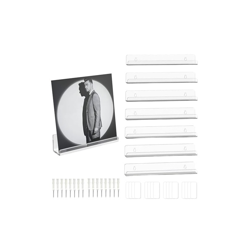 8Pcs Estantes Flotantes para Discos de Vinilo, Soporte para Vinilos