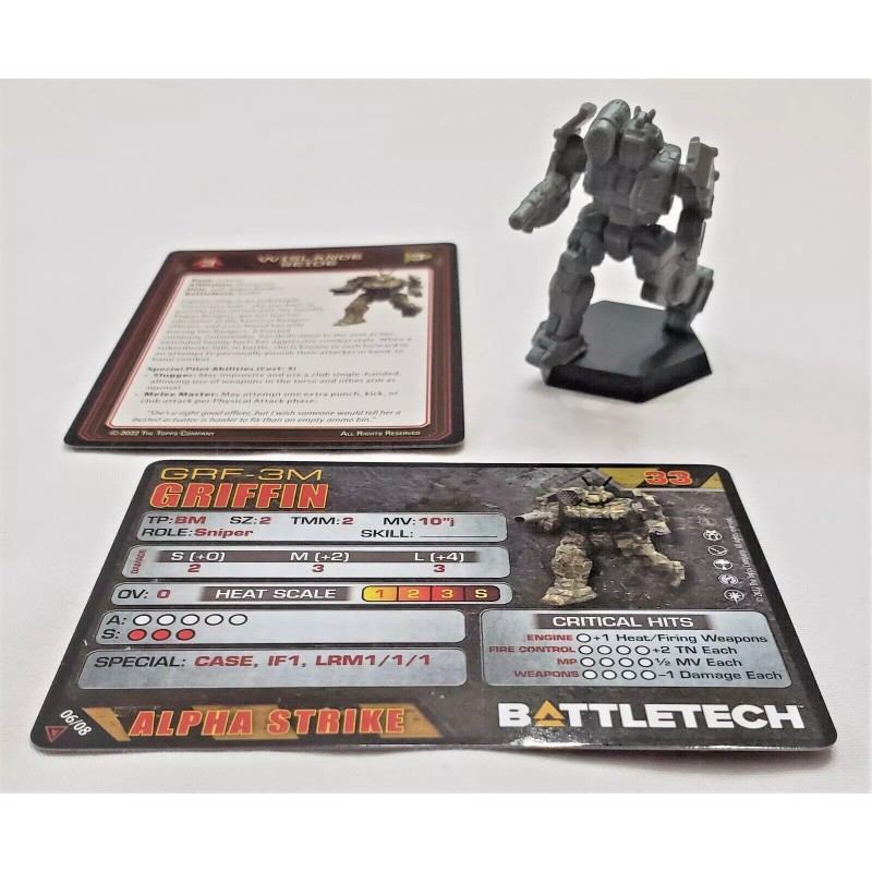 Catalyst Game Labs Battletech Griffin Mech + Alpha Strike Cards