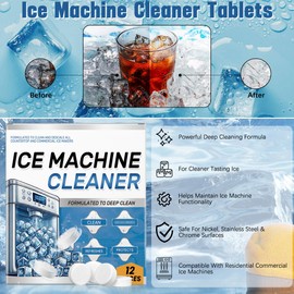 LIANTUO Ice Machine Cleaner Maker Descaler - 36 Clean Tablets- Compatible with Opal,Frigidaire, Nickel Safe Scale Remover for Countertop,Ice Maker Cleaner Tablets