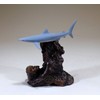 BLUE SHARK by John Perry 6in long sculpture Airbrushed blue/grey