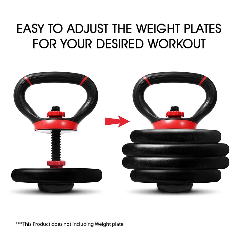 Yes4All LDN6 Adjustable Kettlebell Handle, Weight Plate Converter, Red