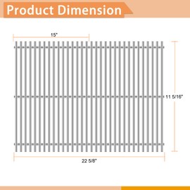 Zemibi 7522 Stainless Steel Cooking Grid Grates Replacement for Weber 7523 Genesis Silver A, Spirit 500, Spirit E-200, Spirit E/S 200 & 210, Spirit E-210, Weber 7522 7523 7521, 15"
