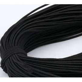 MoonyLI 45 Yards 2 mm Elastic Rope Bungee Shock Cord Pendant Strap DIY Projects Polyester Bungee String Rope (White/Black), black