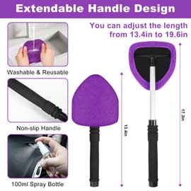 Viewsun Windshield Cleaner Tool, 17Pcs Purple Car Interior Cleaning Kit, Detailing Kit Cleaner, Detailing Brush, Cleaning Gel, Inside Cleaning Supplies Accessories for Trucks, SUVs, RVs Window