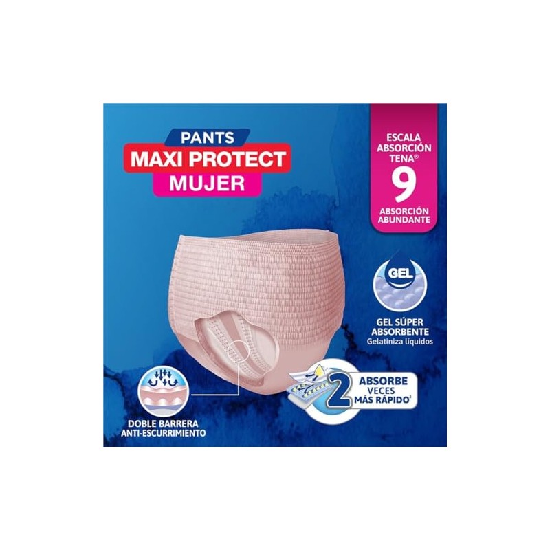 TENA Pants Mujer Talla G, Ropa interior desechable, 14 piezas