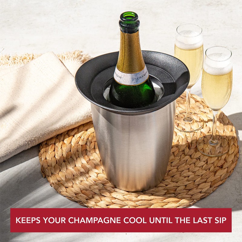 Vacu Vin Champagne Cooler – Stainless Steel Active Bottle Chiller