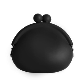 Coin Purse for Women – Silicone Small Coin Pouch with Kiss Lock for Coins, Keys, Lipstick, and Earphones – Mini Cute Change Purse, Coin Purse & Pouch for Daily Life, Cars, Travel, Party (Black)