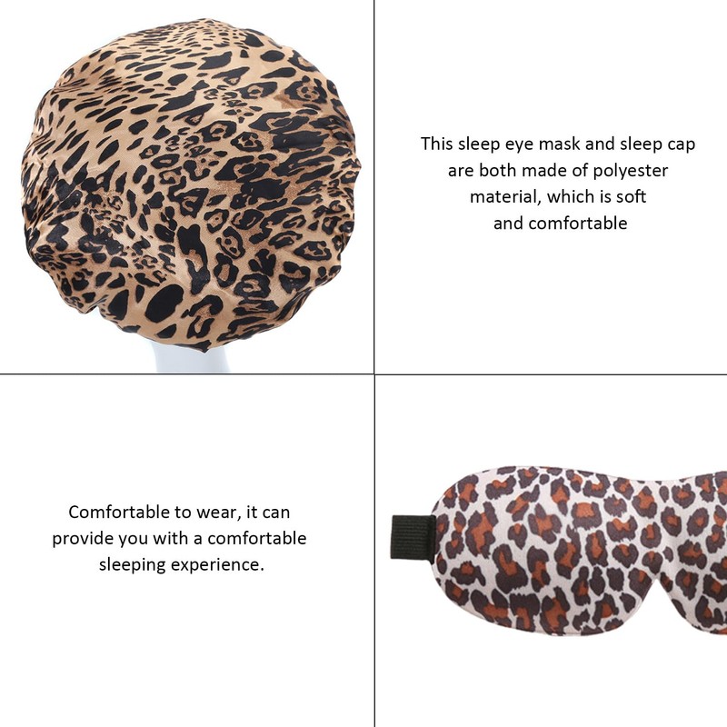 1 Sleeping Eye Mask, 1 Leopard Print Nightcap, Three-Dimensional Eye