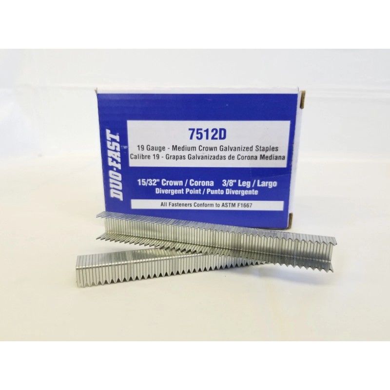 DUO FAST 7512D 3/8" STAPLES BOX OF 5,000 FITS HT755**