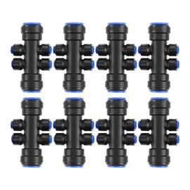 ETERMETA 8 Pcs 1/4 Inch Drip Irrigation 6-Way Splitter Connector for Drip Irrigation System, Compatible with 1/4" Irrigation Tubing and Pipes