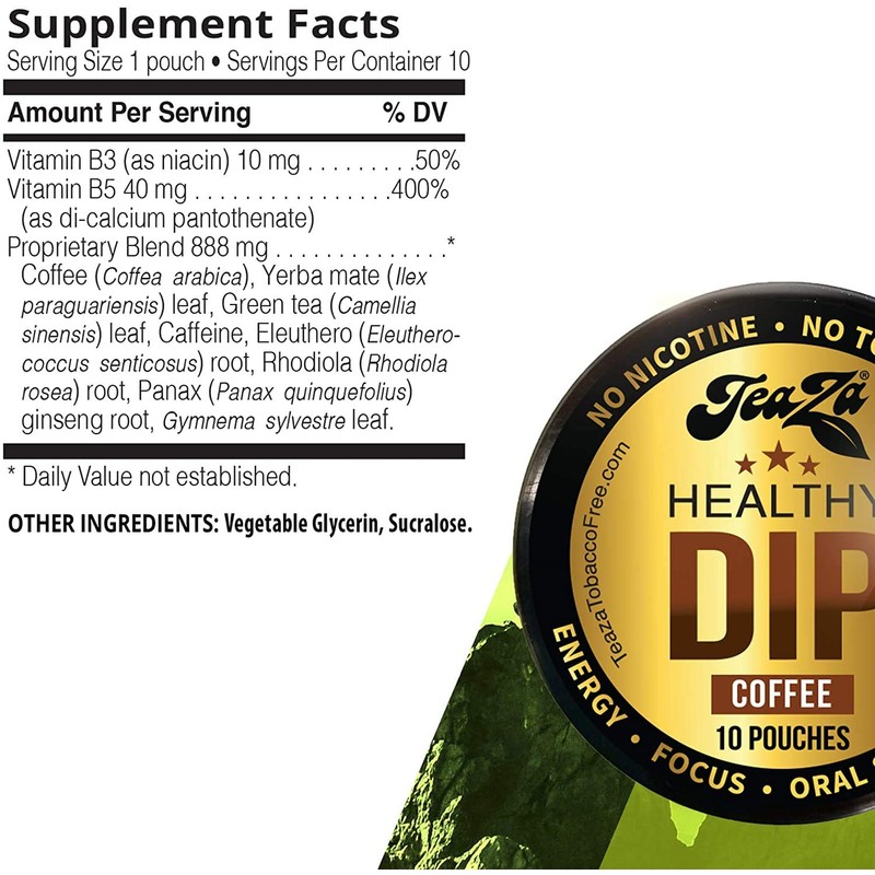 TeaZA Energy Variety Pack - Flavored Pouches (8 Pack)