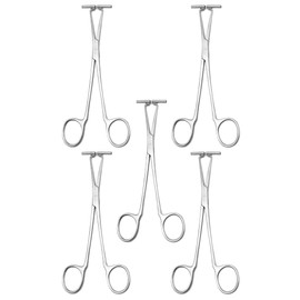AAProTools 5pc Stainless Steel Septum Forceps Piercing Tool Piercing Supply for Nose/Tongue (Nose Septum Forceps)