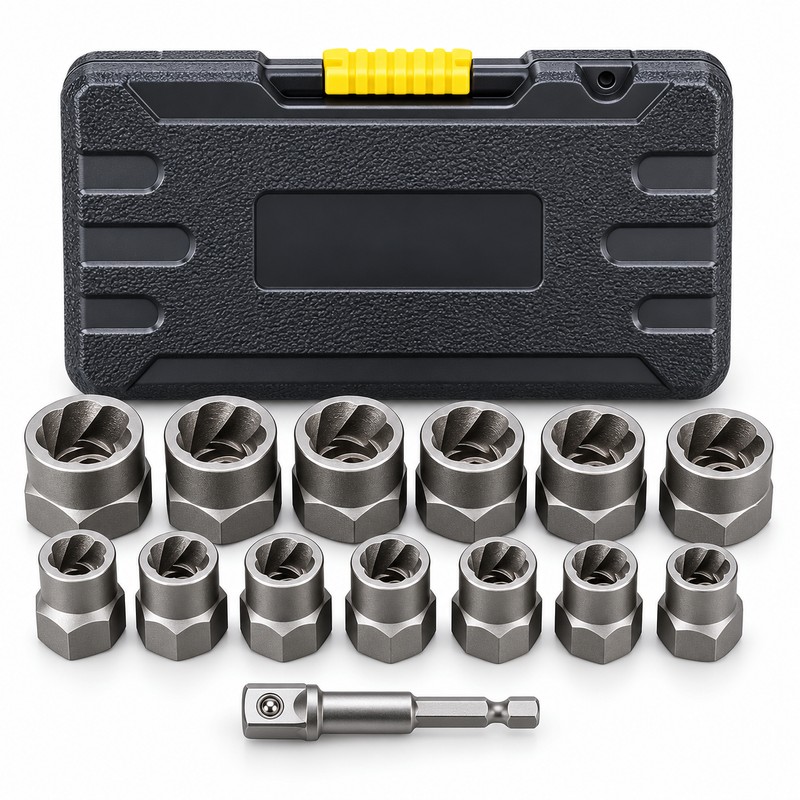 14-Piece Damaged Nut and Bolt Extractor Socket Set with Case