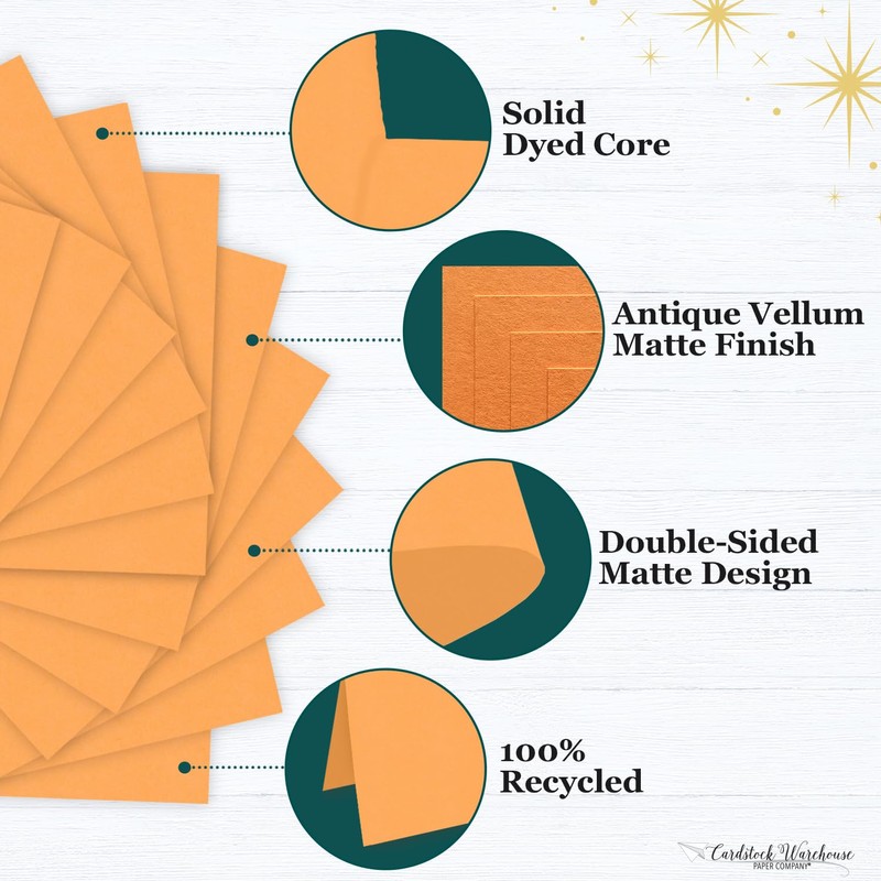 Cardstock Warehouse Pop-Tone Orange Fizz Cardstock Paper – 25 Sheets,