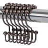 TopAAA Metal Double Glide Roller Shower Curtain Hooks Rings,100% Stainless