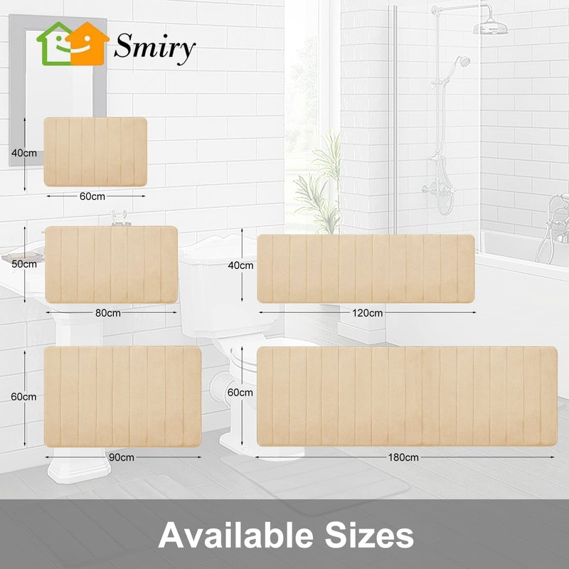 smiry Memory Foam Bath Mat, 40 x 60 cm, Extra