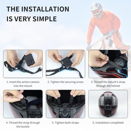 Helmet Mount for GoPro, Motorcycle Chin Strap Mount Compatible for GoPro Hero 13/12/11/10/9/8/7/(2018), 6, Hero Black, for Insta 360 X3 GO3, Yi, SJCAM, for DJI Action 5 Pro Action 3 4 Action Camera