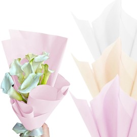 395 Sheets Korean Cotton Floral Tissue Paper for Bouquet Wrapping, 25x30 cm, Waterproof, Multiple Colors