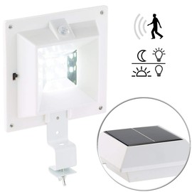 Lunartec Outdoor Garden Lighting: Solar LED Gutter Light with PIR Sensor, 160 lm, 2 Watt, IP44, White (Outdoor Lighting Motion Sensor, Gutter Light, Motion Sensor)