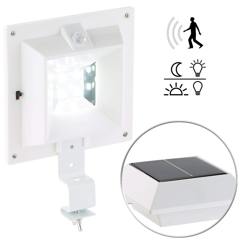 Lunartec Outdoor Garden Lighting: Solar LED Gutter Light with PIR