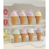 Ice Cream Cone Shaped Scented Candle,140G 4PACK Handmade Pink Creamy