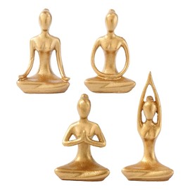 Ximimark 4pcs/1set, Yoga Figurines, Modern, Coffee Table Decoration, Resin Figurines Ornaments, Car Items, Creative Bedroom Accessories Room Decoration Household