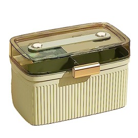 Estuche Medicinas con Cerradura, Doble Capa Transparente