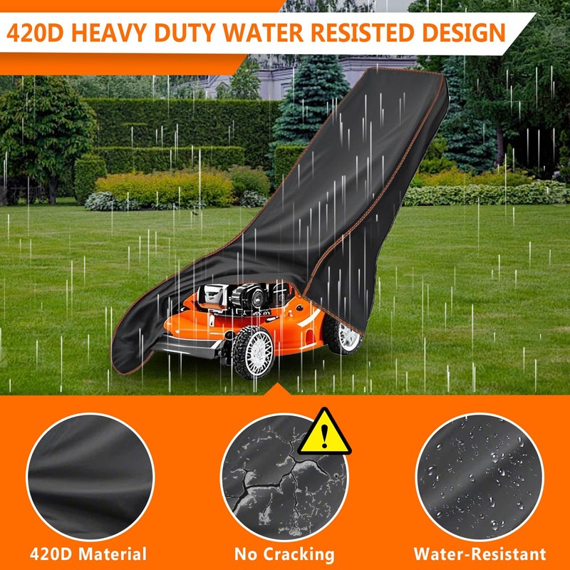 YONQIFON Push Lawn Mower Cover Waterproof Outdoors Heavy Duty 420D