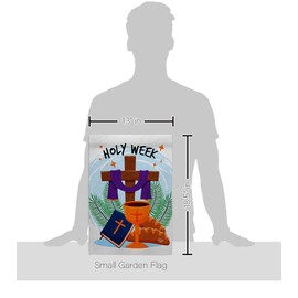 Ornament Collection Holy Week Garden Flag Set with Stand Religious Faith Hope Grace Peace Dove Christian Religion Easter House Decoration Banner Small Yard Gift Double-Sided, Made in USA