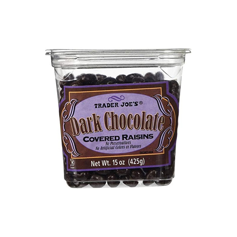 Trader Joes Dark Chocolate Covered Raisins, 2 Pack