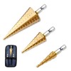 ANYTOP Step Drill, Hexagonal Axis, Drill Bit, Set of 3,