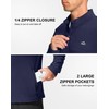 Pudolla Quarter Zip Pullover Men Running Long Sleeve Golf Shirts