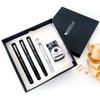 Monteverde USA Impressa 3+2 Piece Set (Fountain, Rollerball, Ball Pen) | Black/Gunmetal | Medium Nib | Large Luxury Gift Box with Free Ink & Gel Refill