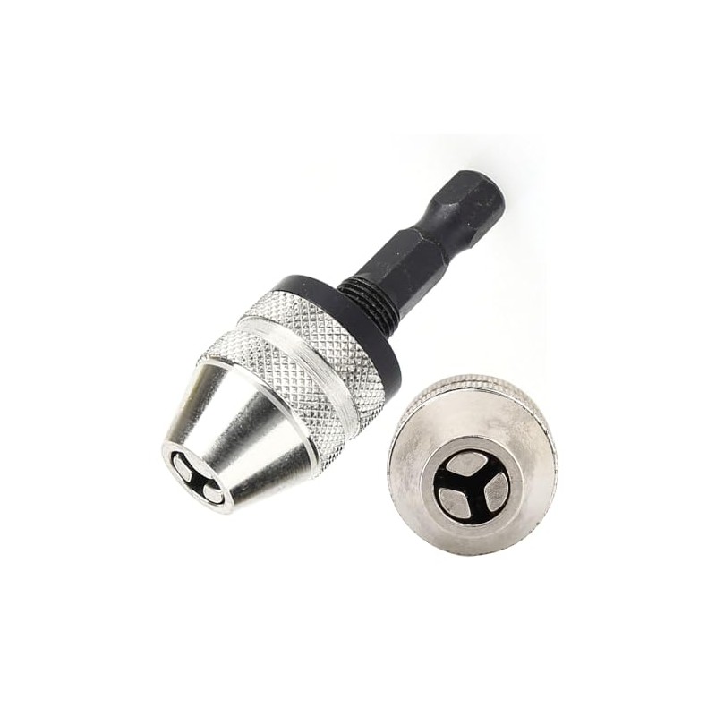 POCREATION 1/4 Inch Hex Shank Keyless Drill Chuck Adapter, Converts