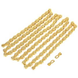 Dilwe Bicycle Chain 11 Speed Gold Hollow Bicycle Chain Gear Chain for 11 Speed Bikes Accessories