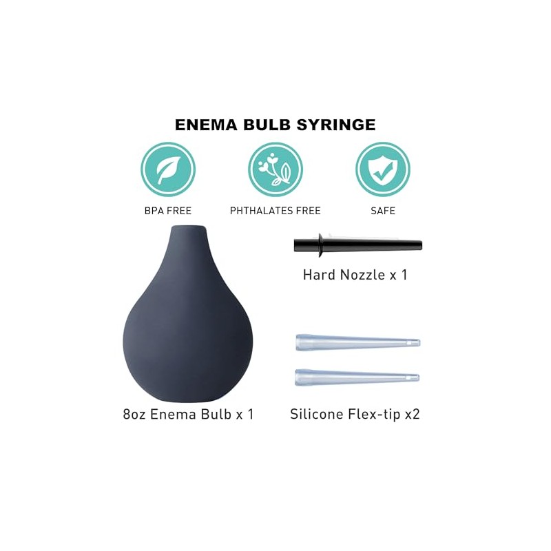TopQuaFocus Kit de pera para enema de 236 ml (8