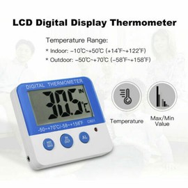 Unbranded Digital Fridge Freezer Thermometer w/Temperature Alarm and Max Min Function ℃/℉