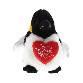 DolliBu I Love You Emperor Penguin Plush – Cute Stuffed Animal with Red Heart Plush and Name Personalization for Valentine, Anniversary, Romantic Date – 7 Inches