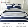 Uniclinens Navy Striped Comforter Set Queen - Fluffy Lightweight Quilted