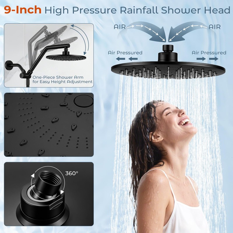 IUERASD Rain Shower Head with Handheld, High Pressure Dual Shower
