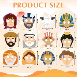 Capoda 12 Pcs Passover Decorations Passover Props Passover Character Masks Passover Party Favors Pesach Seder Gifts Egypt Role Play Costume Christian Pilgrim Photo Props for Kids Easter Religious