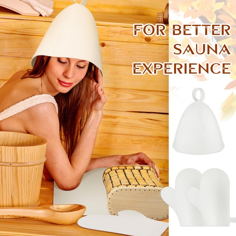 JaGely 5 Pcs Sauna Accessories Kit Include Slip Resistant Backrest,