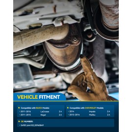 PHILTOP Rear Catalytic Converter Compatible with 2011-2015 Regal 2.4L, 2011-2016 LaCrosse 2.4L, 2013-2014 Malibu/Impala 2.4L - Replace# 54981, 644102, 50565 Direct-Fit Stainless Steel (EPA Compliant)