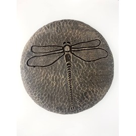 Solid Rock Stoneworks Round Dragonfly Stepping Stone- 1in Tall x 12in Dia- Autumn Brown